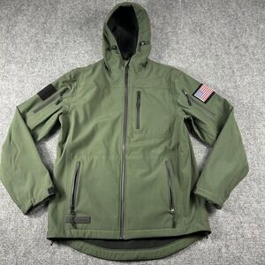 BAERSkin Tactical Jacket Womens Medium Green Hooded Full Zip USA Soft Shell NWOT